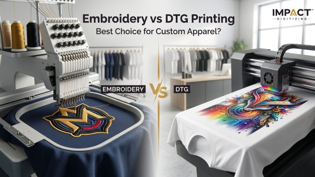 Embroidery vs DTG Printing: Which Is Better for Custom Apparel?